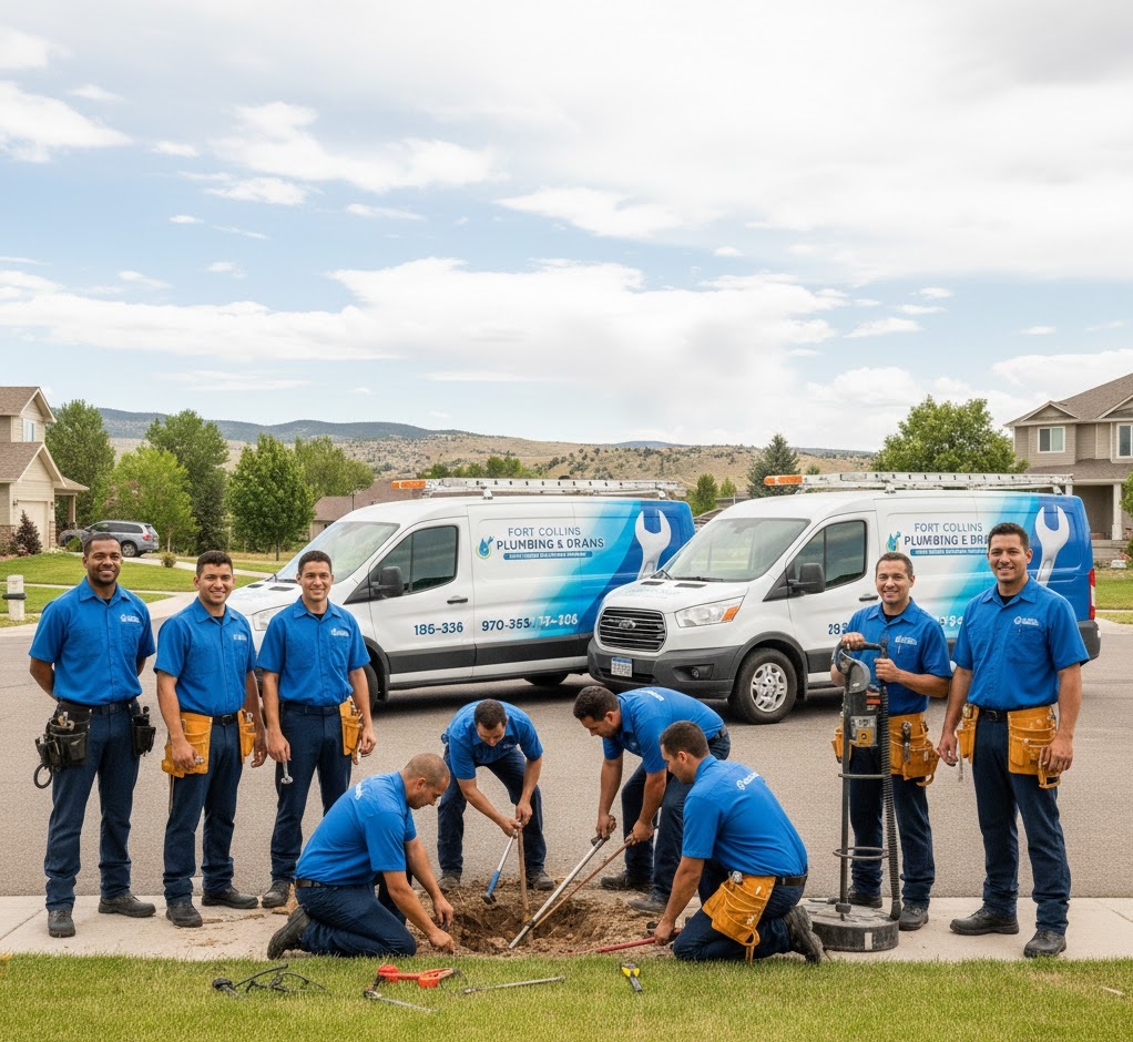 Professional plumber working on pipe repair in Fort Collins home